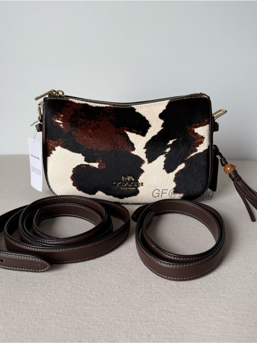Last one NWT Coach Kailey Haircalf Cow Print Shoulder Crossbody Bag Brown CCC84 - Picture 13 of 16